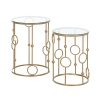 HOMCOM Nesting Round Coffee Table Set of 2 - Gold Tone