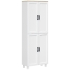 HOMCOM Alacena de Cocina Armario de Almacenaje Multifuncional con 4 Puertas y Estantes Ajustables 60x30x171 cm Blanco