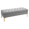 HOMCOM Taburete Pie de Cama Banco de Dormitorio con Asiento Acolchado y Patas Metálicas para Entrada Pasillo 118x45x42 cm Gris