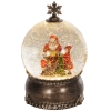 HOMCOM Bola de Nieve Navidad con Música y Luces Escena de Papá Noel y Niño para Decoración Navideña Regalo de Fiesta Bronce