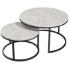 HOMCOM 2-delige set salontafels bijzettafels, industriële stijl, 78,5 cm x 78,5 cm x 46,5 cm, grijs