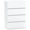 HOMCOM Witte Ladekast, Hoogglans, 4 Lades, 55 cm x 33 cm x 80 cm
