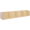 HOMCOM Wall Mount 84 CD / 56 DVD/Blu-ray/ Media Storage Rack 4 Cubes Wooden Shelf Organizer Unit Bookcase Display, Natural