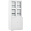 HOMCOM Boekenplank Wandplank Plank, 2 planken, 76 cm x 40 cm x 178,5 cm, Wit