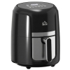 HOMCOM Fritadeira sem Óleo 4L Fritadeira de Ar Quente 1300W com 12 Programas Tela LED Tátil Temperatura Ajustável Temporizador e Cesta Antiaderente 34,2x25,6x31,8cm Preto