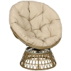 Outsunny Fauteuil papasan en rotin, fauteuil pivotant à 360° avec coussin rembourré, 85 x 70 x 82 cm, kaki
