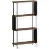 HOMCOM Bücherregal, Standregal mit 4 Ebenen,geschwungenem Design, für Wohnzimmer, Schlafzimmer 80 x 30 x 141 cm, Braun