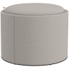 HOMCOM Hocker Polsterhocker, Leinen, versteckter Stauraum, umkehrbarer Deckel, 56cm x 56 cm x 42 cm, Hellgrau + Natur