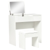 HOMCOM Schminktisch Frisiertisch Kosmetiktisch Klappspiegel mit Hocker Weiß 80 x 40 x 79cm