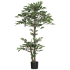 Outsunny Planta Artificial Ficus 150 cm Planta Artificial com 1008 Folhas Musgo e Vaso para Exterior Casa Sala de Estar Escritório Verde