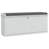 HOMCOM Banc à chaussures avec tiroir rabattable, coussin d'assise et étagère réglable, 100 x 26 x 48 cm, blanc