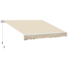 Outsunny Copertină de Soare pentru Exterior Retractabilă cu Manivelă, 350x250 cm, Crem