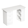 HOMCOM Schreibtisch Computertisch Bürotisch Arbeitstisch Regal mit 3 Schubladen Regale Weiß 120 x 49 x 72 cm