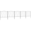 Outsunny Set of Five 61.5cm Decorative Metal Fence Panels - Black