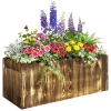 Outsunny Fioriera da Giardino Rettangolare per Interni ed Esterni, in Legno di Abete, 80x33x30 cm, color Legno