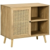 HOMCOM Sideboard, Buffet, 2 Regalfächer, 2-stufiges Schrankfach, Naturholzoptik, 80 x 39 x 70cm