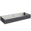 Outsunny Pat de grădină înălțat din metal pentru exterior, ideal pentru flori și legume, 241x90,5x30 cm, gri