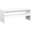 HOMCOM Mesa de Centro Mesa Auxiliar com Compartimento Aberto Mesa de Café para Sala de Estar 100x40x41,5 cm Branco Brilhante