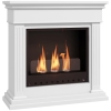 HOMCOM Biocamin cu 3 Arzătoare de 0,4L, Panou de Sticlă și Acoperire de 18㎡, 76x28x76cm, Alb