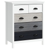 HOMCOM Schubladenschrank Beistellschrank mit 5 Schubladen Kommode MDF Kiefernholz 70 x 38 x 85 cm
