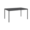 Outsunny Masă de Grădină cu Lamele, Dimensiuni 145x90 cm, Masă de Dining pentru 6 Persoane, Rectangulară, din Aluminiu și Oțel, pentru Curte, Terasă, Balcon și Exterior, Gri Închis