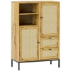 HOMCOM Aufbewahrungsschrank, Flexible Kommode mit Rattan-Türen, Schubladen und verstellbaren Regalen, 80B x 40T x 120H cm
