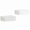 HOMCOM 2er-Set Nachttische, wandmontiertes Design, Schublade, für Schlafzimmer, Spanplatte, Weiß