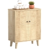 HOMCOM Vintage Storage Cabinet with Double Chevron Doors and Pine Wood Legs, Side Cabinet for Living Room, Kitchen, Bedroom