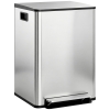 HOMCOM Bidone Immondizia a 2 Sezioni da 30L a Pedale con Coperchio Silenzioso, in Acciaio Inox e PP, 47.7x37.5x66.8 cm