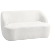 HOMCOM 2-Sitzer-Sofa, geschwungenes Design, Polstersofa mit Fleece-Bezug, für Wohnzimmer, Schlafzimmer, Homeoffice, Cremeweiß