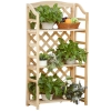Outsunny Scaffale Portapiante Pieghevole con 4 Mensole Regolabili in Legno