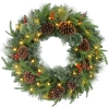HOMCOM 60" Cone and Berry Christmas Wreath, with LED Lights