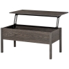 HOMCOM Couchtisch 2-in-1 Design Couchtisch und Esstisch Höhenverstellbar Natur