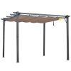 Outsunny Pergola da Giardino 3x3 m con Tettuccio Retrattile Anti UV e Telaio in Alluminio, Grigio