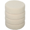 HOMCOM Hocker, rund, Teddyfleece, bis 120kg, Φ40x45H cm, Beige