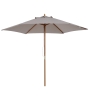 Outsunny Parasol droit parasol de jardin rond grande taille de jardin Ø 2,5 x 2,3H m bois de bambou gris