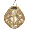 Outsunny Gartenleuchte Solarleuchte Garten-Solarleuchte, PE-Rattan, Boho-Design, 31 cm x 31 cm x 32 cm, Gelb