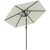 Outsunny Sombrilla de Jardín Ø230x216 cm con Apertura Manual Ángulo Ajustable e Impermeable para Terraza Piscina Crema