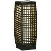 Outsunny Outdoor Rattan Solar Lantern, Brushed PE Wicker Patio Garden Lantern wtih Auto On/Off Solar Powered LED Lights for Indoor & Outdoor Use, Porch, Yard, Lawn, Courtyard, Grey