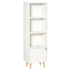 HOMCOM Bibliothèque étagère Rangement Colonne pour Salon, Salle de Bain Blanc en Bois dim. 40L x 30l x 130H cm