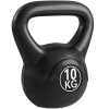 HOMCOM Pesa Rusa de 10 kg Kettlebell Relleno de Arena con Mango Ancho Antideslizante para Entrenamiento 25x19x28 cm Negro