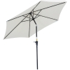 Outsunny Sombrilla de Jardín, Ø260x235 cm, Parasol de Jardín Reclinable con Manivela, Poste Desmontable de Aluminio y 6 Varillas de Metal, para Terraza, Exterior, Balcón, Crema