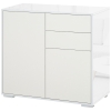 HOMCOM Aufbewahrungsschrank mit 2 Schubladen, 2 Türen, mit Kippschutz, für Wohnzimmer, Schlafzimmer, 79 x 36 x 74 cm, Weiß