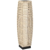 Outsunny Solar Stehlampe Rattan Solarlampen mit Lichtsensor Automatische LED Solarleuchte im Boho-Stil IP44 Wasserdicht
