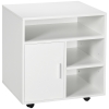 HOMCOM Multi-Storage Printer Stand, Mobile File Cabinet with Shelves, Modern Home Office Rolling Filing Cabinet with Wheels for Study, 60 x 50 x 65.5 cm, White