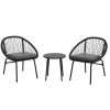 Outsunny Three-Piece Rattan Bistro Set - Black