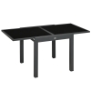 Outsunny Gartentisch Outdoor-Klapptisch Erweiterbarer Klapptisch, wetterbeständig, 160 cm × 80 cm × 75 cm, Schwarz