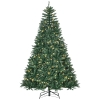 HOMCOM Weihnachtsbaum, 700 warmweiße LEDs, 2154 Zweige, flammhemmend, Kunststoff/Metall, 210 x 142 cm, Grün