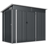 Outsunny Abrigo de Jardim Exterior 2,7 m² 234x132x185 cm com Três Portas Fechadura e Grelhas de Ventilação Cinzento