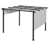 Outsunny Markies zonwering. Pergola, weerbestendig,  incl. bevestigingsmateriaal, 3 x 3,5 m, Donkergrijs